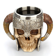 Load image into Gallery viewer, Stainless Steel Viking Ram Mug